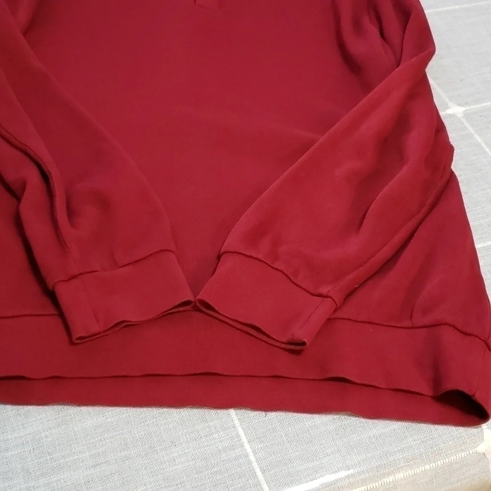 GREG NORMAN COTTON DARK RED QUARTER ZIP SIZE XL